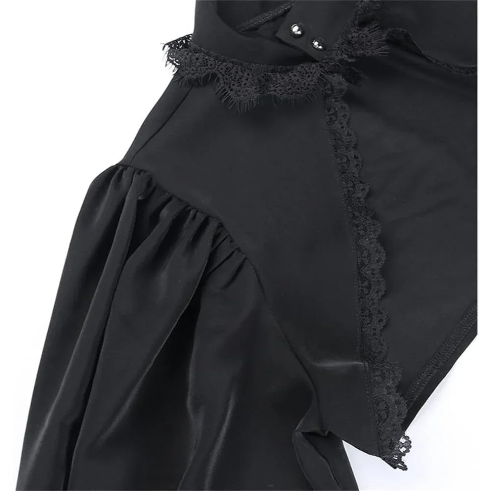 Women Black 4 Bolero Shrug Goth Crop Top Fairy Shrugs for Dresses - Picture 5 of 7